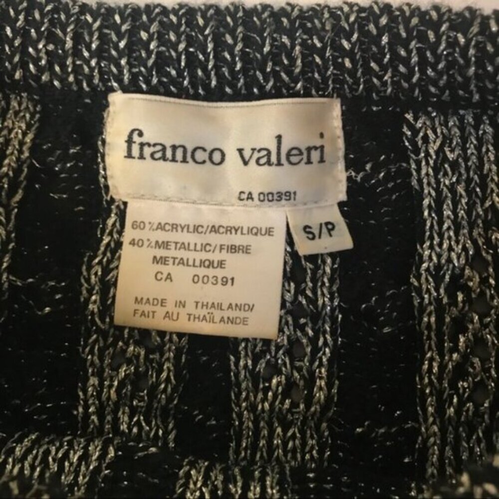 Franco Valeri Vintage 80s Cable Knit Metallic Knit Sweater Top Tunic Chunky Rare - Picture 11 of 15
